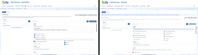 1Life Harmony - Shared Form Templates