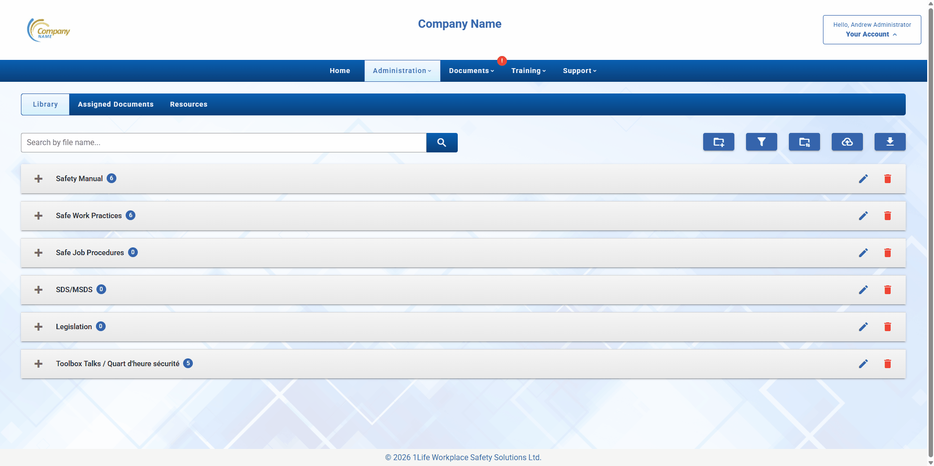 Document Library page - Old
