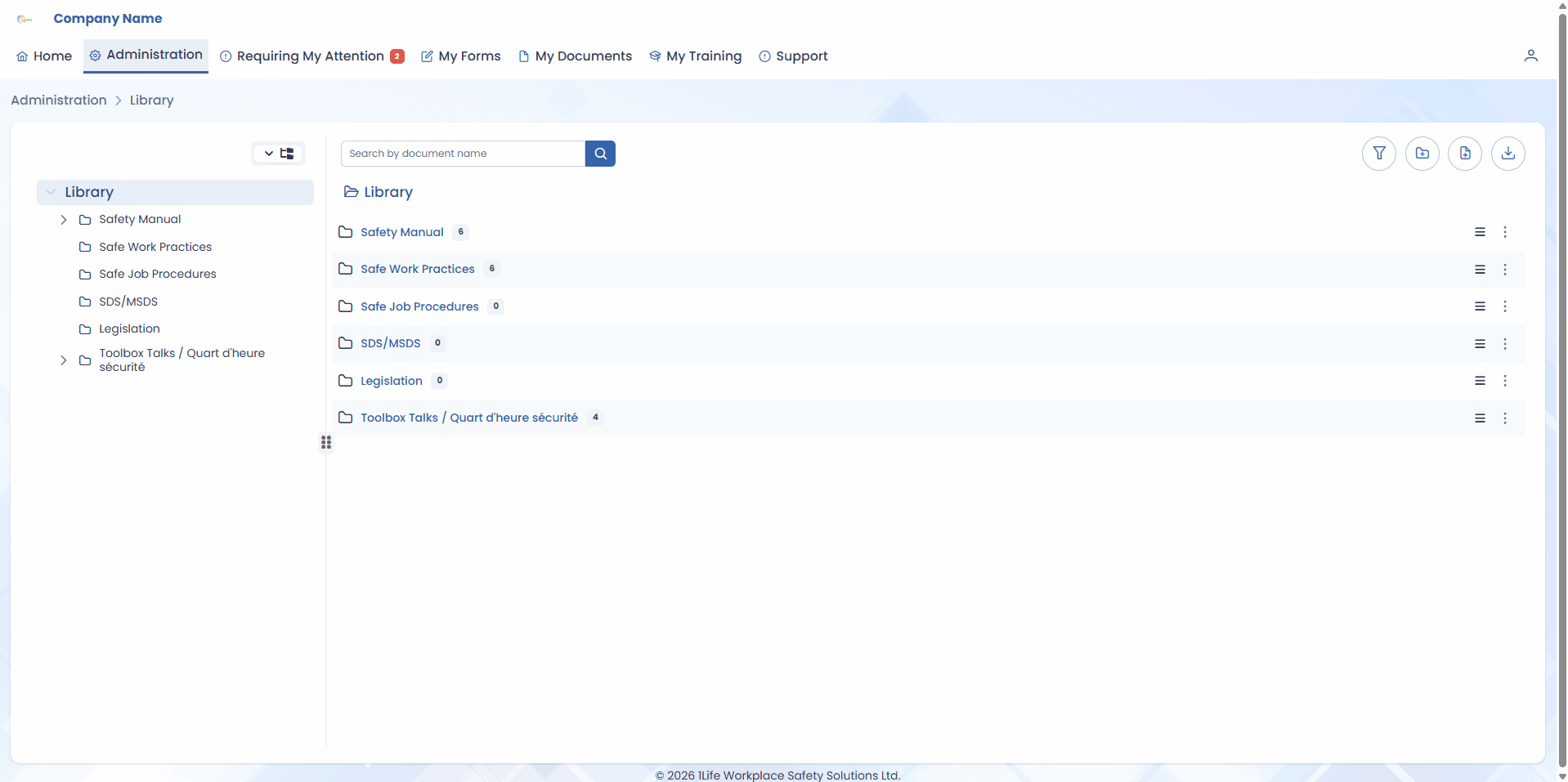 Document Library page