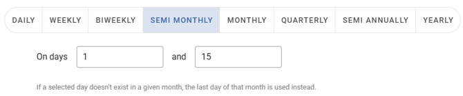 Scheduler - Semi Monthly